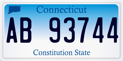 CT license plate AB93744