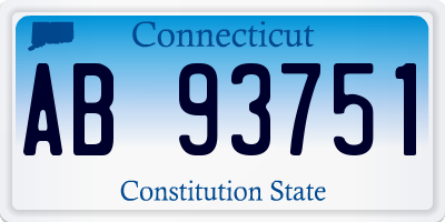 CT license plate AB93751