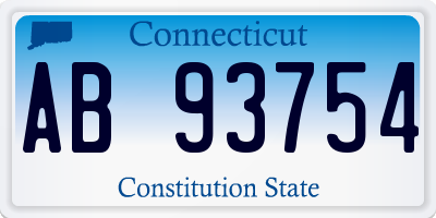 CT license plate AB93754