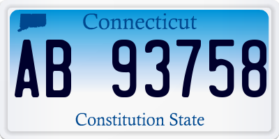 CT license plate AB93758