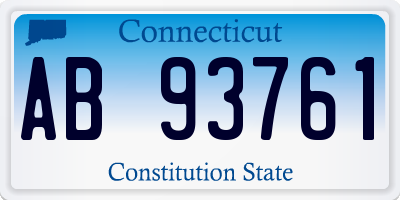 CT license plate AB93761