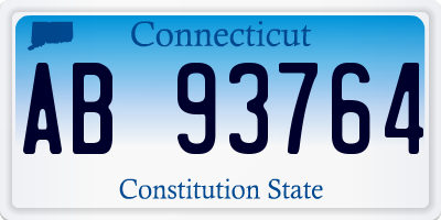 CT license plate AB93764