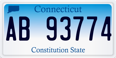 CT license plate AB93774