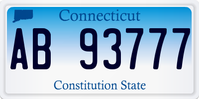 CT license plate AB93777