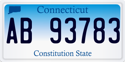 CT license plate AB93783