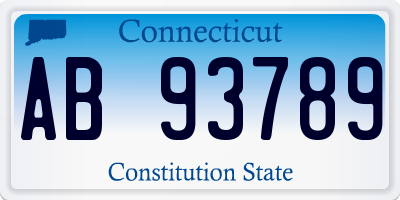 CT license plate AB93789