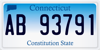 CT license plate AB93791