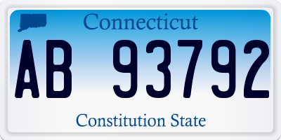 CT license plate AB93792