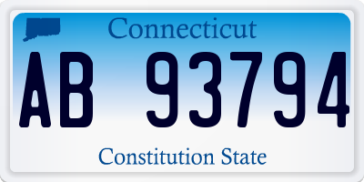 CT license plate AB93794