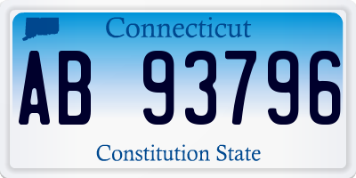 CT license plate AB93796