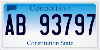 CT license plate AB93797