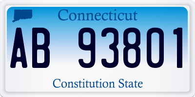 CT license plate AB93801