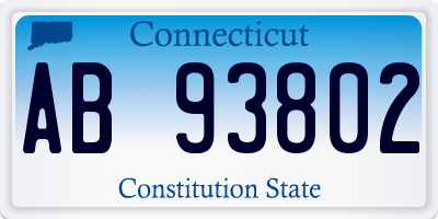 CT license plate AB93802