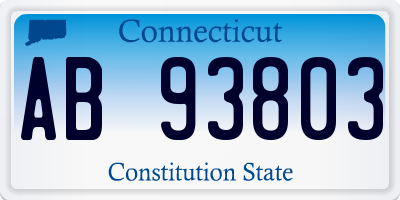 CT license plate AB93803