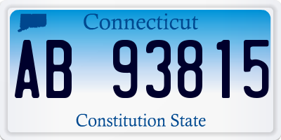 CT license plate AB93815