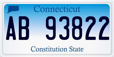 CT license plate AB93822