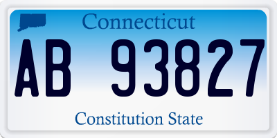 CT license plate AB93827