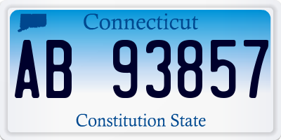 CT license plate AB93857