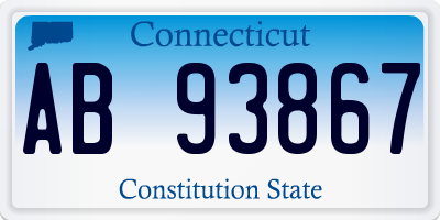 CT license plate AB93867