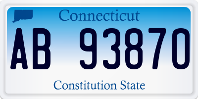 CT license plate AB93870