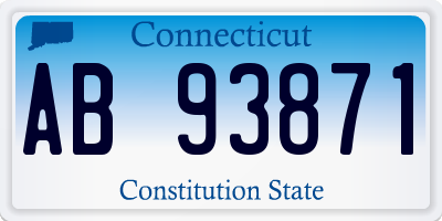 CT license plate AB93871