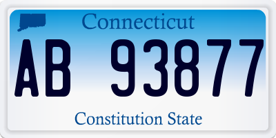 CT license plate AB93877