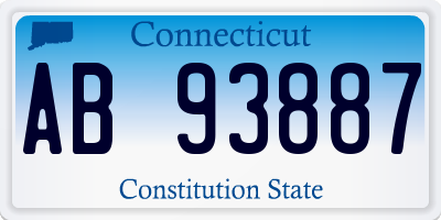 CT license plate AB93887