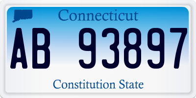 CT license plate AB93897