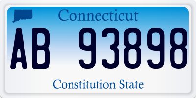 CT license plate AB93898