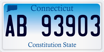 CT license plate AB93903