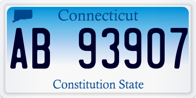 CT license plate AB93907