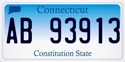 CT license plate AB93913