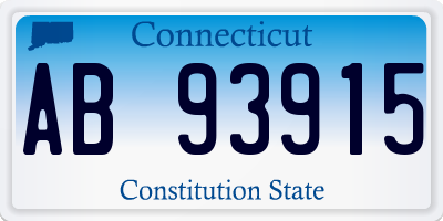 CT license plate AB93915