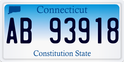 CT license plate AB93918