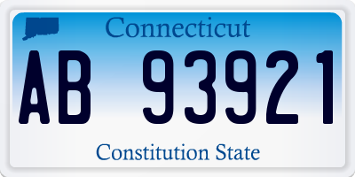 CT license plate AB93921