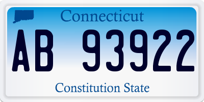 CT license plate AB93922
