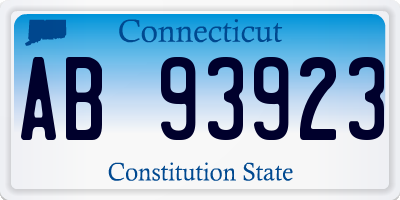 CT license plate AB93923