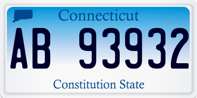 CT license plate AB93932
