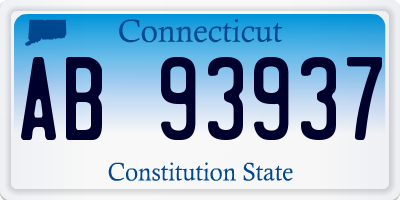 CT license plate AB93937