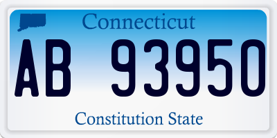 CT license plate AB93950