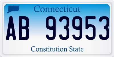 CT license plate AB93953