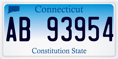 CT license plate AB93954