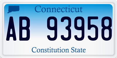 CT license plate AB93958