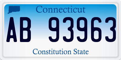 CT license plate AB93963