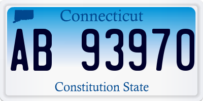 CT license plate AB93970