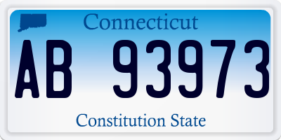 CT license plate AB93973