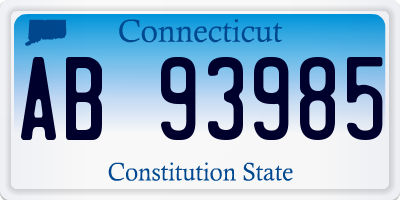 CT license plate AB93985