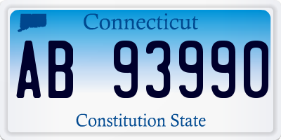 CT license plate AB93990