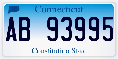CT license plate AB93995