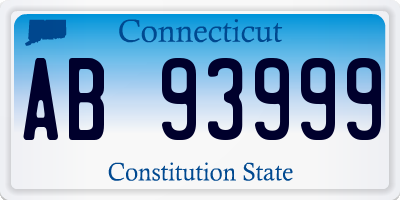 CT license plate AB93999